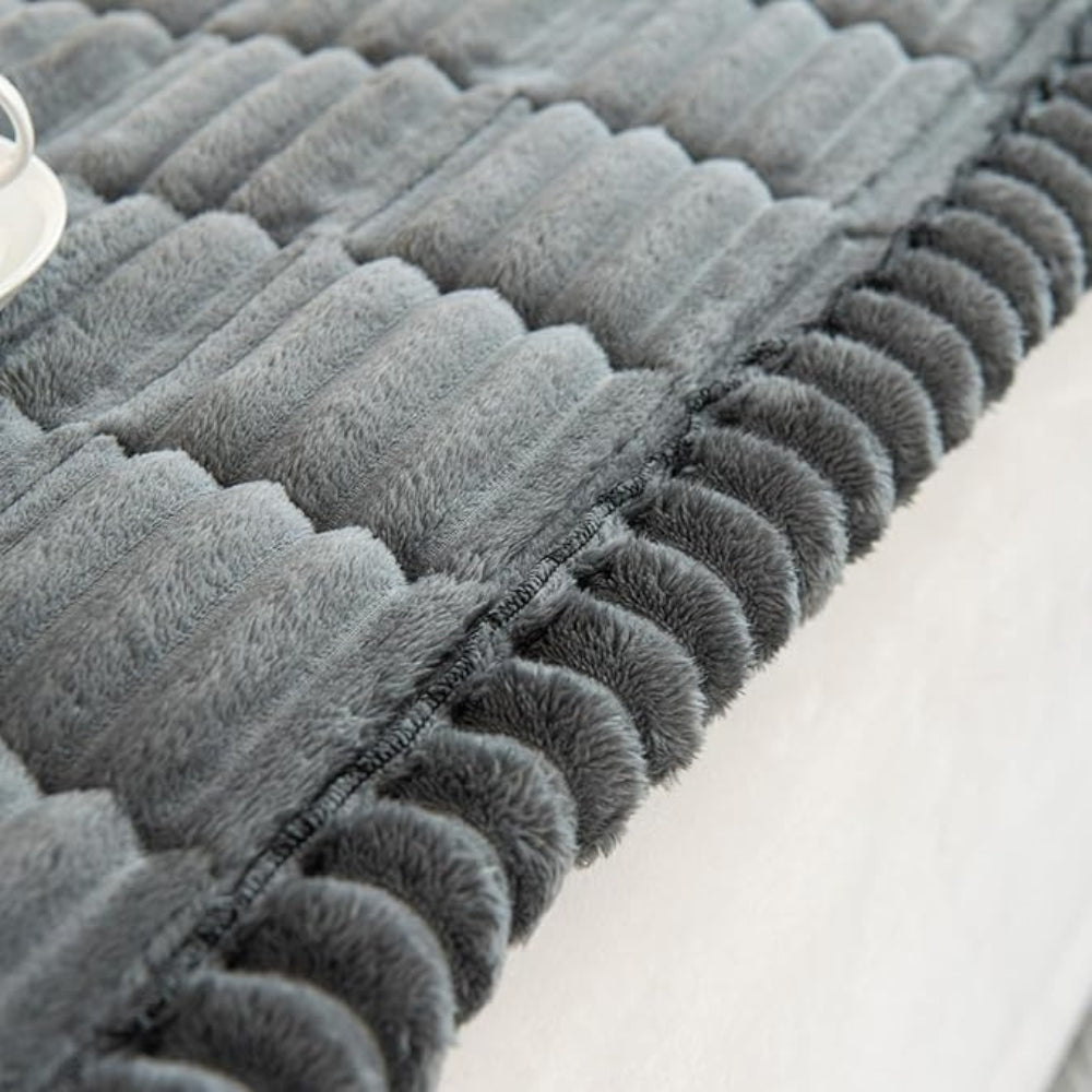 Cozy Home - Plush Pleated Edges Sofa Cover for Comfort