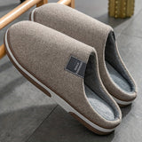 Cozy Men's Herringbone Slippers - Warmth & Non-Slip Comfort