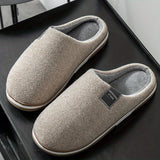 Cozy Men's Herringbone Slippers - Warmth & Non-Slip Comfort