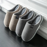 Cozy Men's Herringbone Slippers - Warmth & Non-Slip Comfort