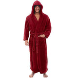 Cozy Men's Hooded Bathrobe - Plush Fabric for Ultimate Comfort