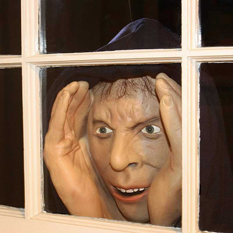 Creepy Peeker - Lifelike Halloween Window Decoration & Scary Halloween Props