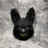 Creepy Plush Halloween Mask - Black Monster Design