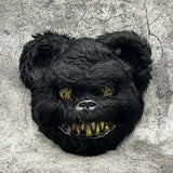 Creepy Plush Halloween Mask - Black Monster Design