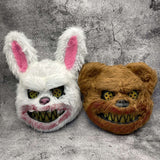 Creepy Plush Halloween Mask - Black Monster Design