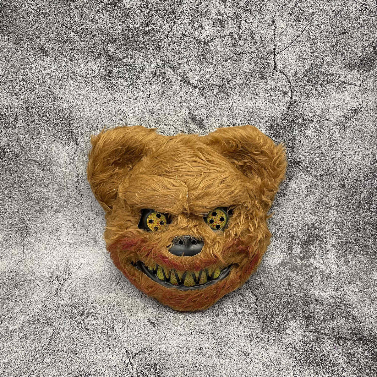 Creepy Plush Halloween Mask - Black Monster Design