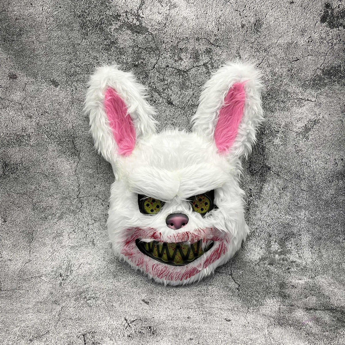 Creepy Plush Halloween Mask - Black Monster Design