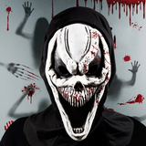 Creepy Skull Mask - Full Head Halloween Design with Hood