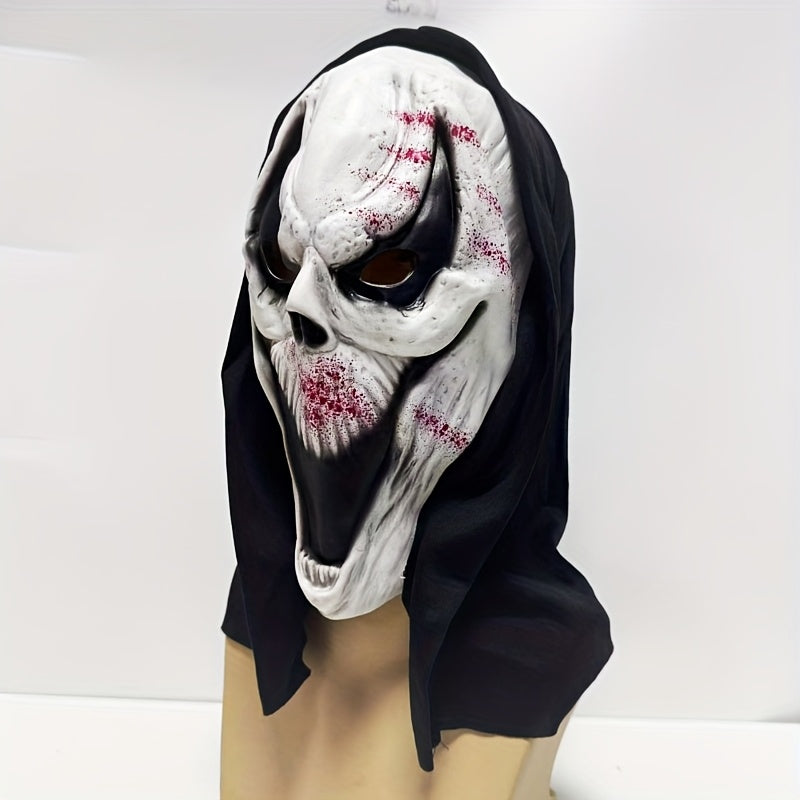 Creepy Skull Mask - Full Head Halloween Design with Hood