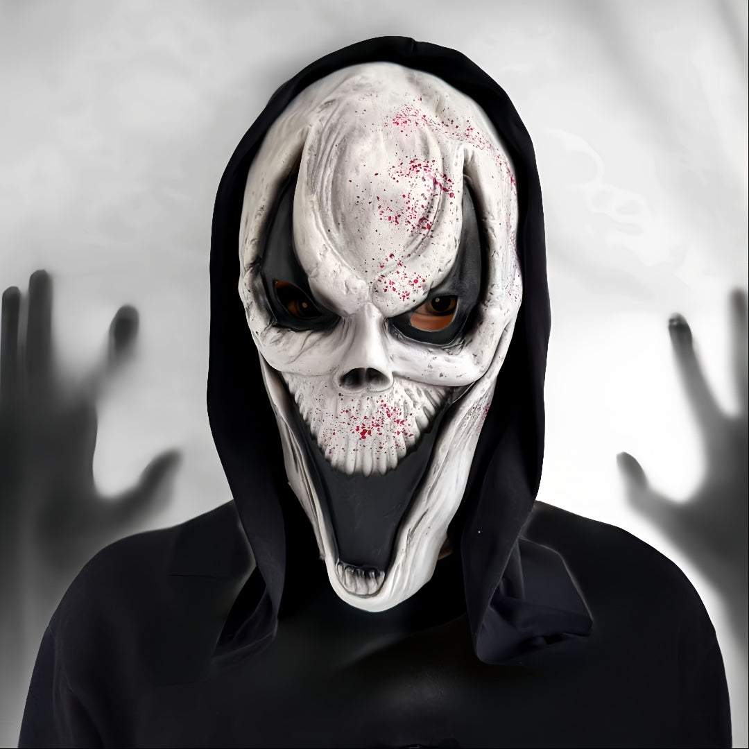 Creepy Skull Mask - Full Head Halloween Design with Hood