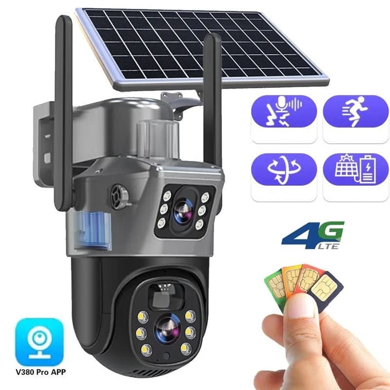 DUALGUARD CAM - Wireless 4K Home Security Camera with Solar Power & 360° View