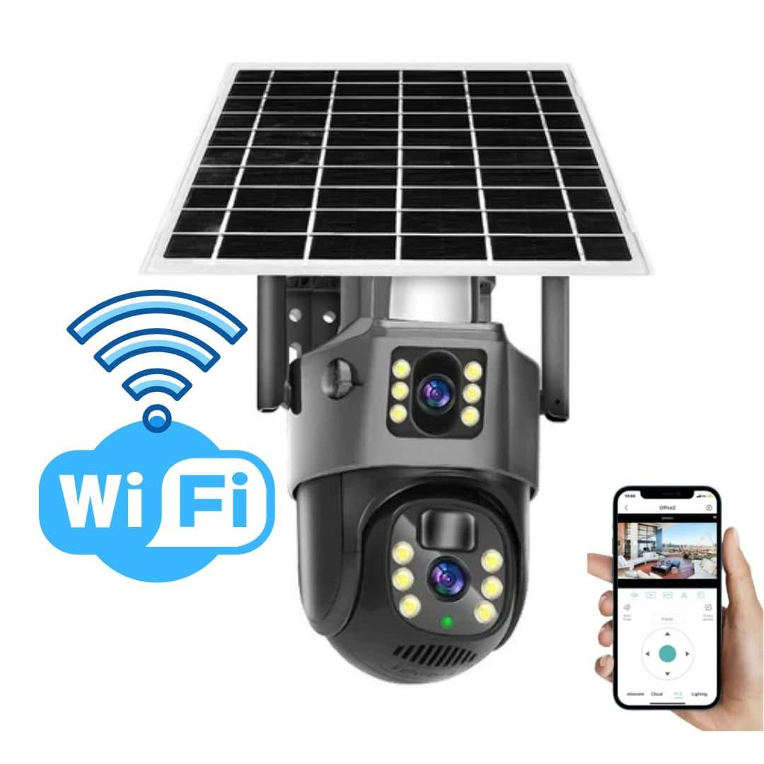 DUALGUARD CAM - Wireless 4K Home Security Camera with Solar Power & 360° View