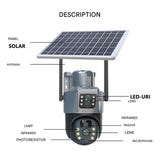 DUALGUARD CAM - Wireless 4K Home Security Camera with Solar Power & 360° View