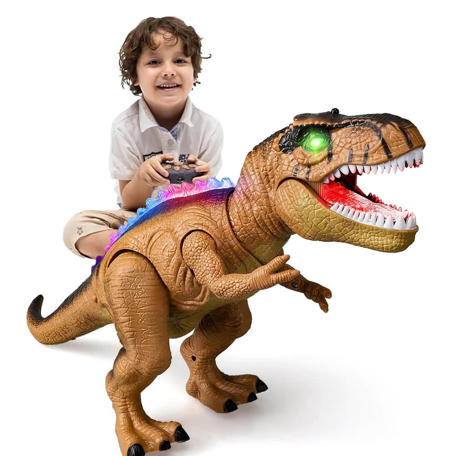 DinoRover - Remote Control Dinosaur Toy with Walking Action & Roaring Sounds