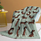 DoxiDream - Soft Flannel Dachshund Print Blanket for Cozy Comfort