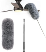 DustReach Telescopic Microfiber Duster - Extra Long 250 cm Reach for Safe Cleaning