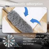 DustReach Telescopic Microfiber Duster - Extra Long 250 cm Reach for Safe Cleaning