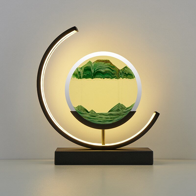 Dynamic Quicksand LED Table Lamp - Modern 3D Art for Bedside or Desk