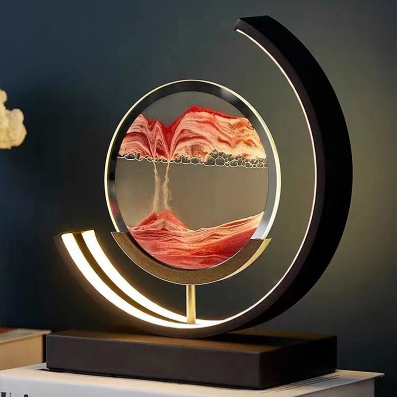 Dynamic Quicksand LED Table Lamp - Modern 3D Art for Bedside or Desk