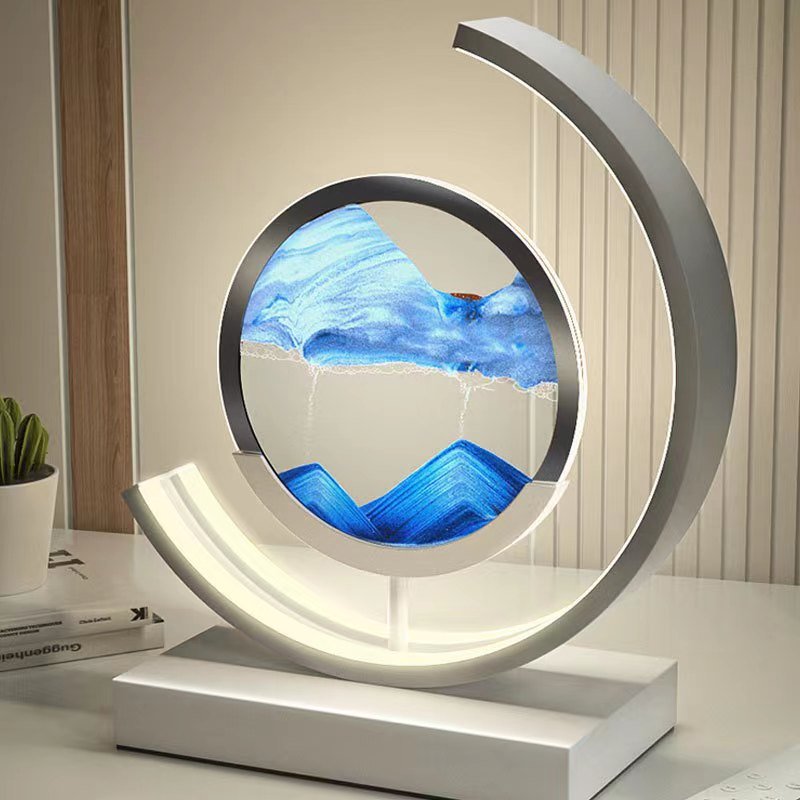 Dynamic Quicksand LED Table Lamp - Modern 3D Art for Bedside or Desk