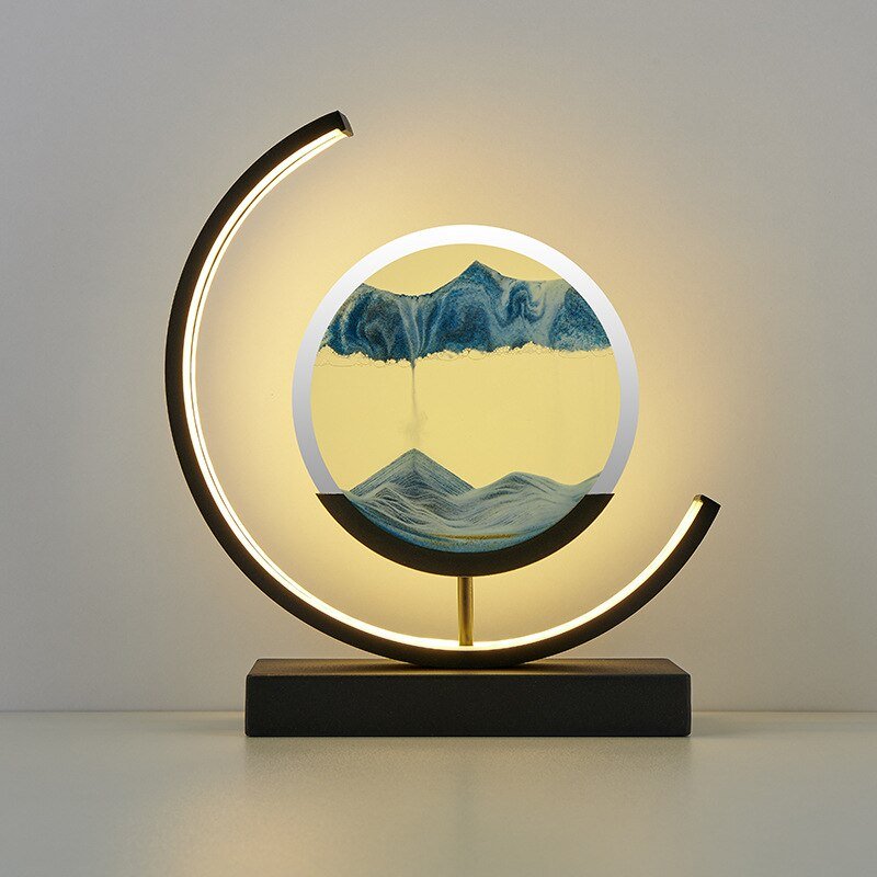 Dynamic Quicksand LED Table Lamp - Modern 3D Art for Bedside or Desk