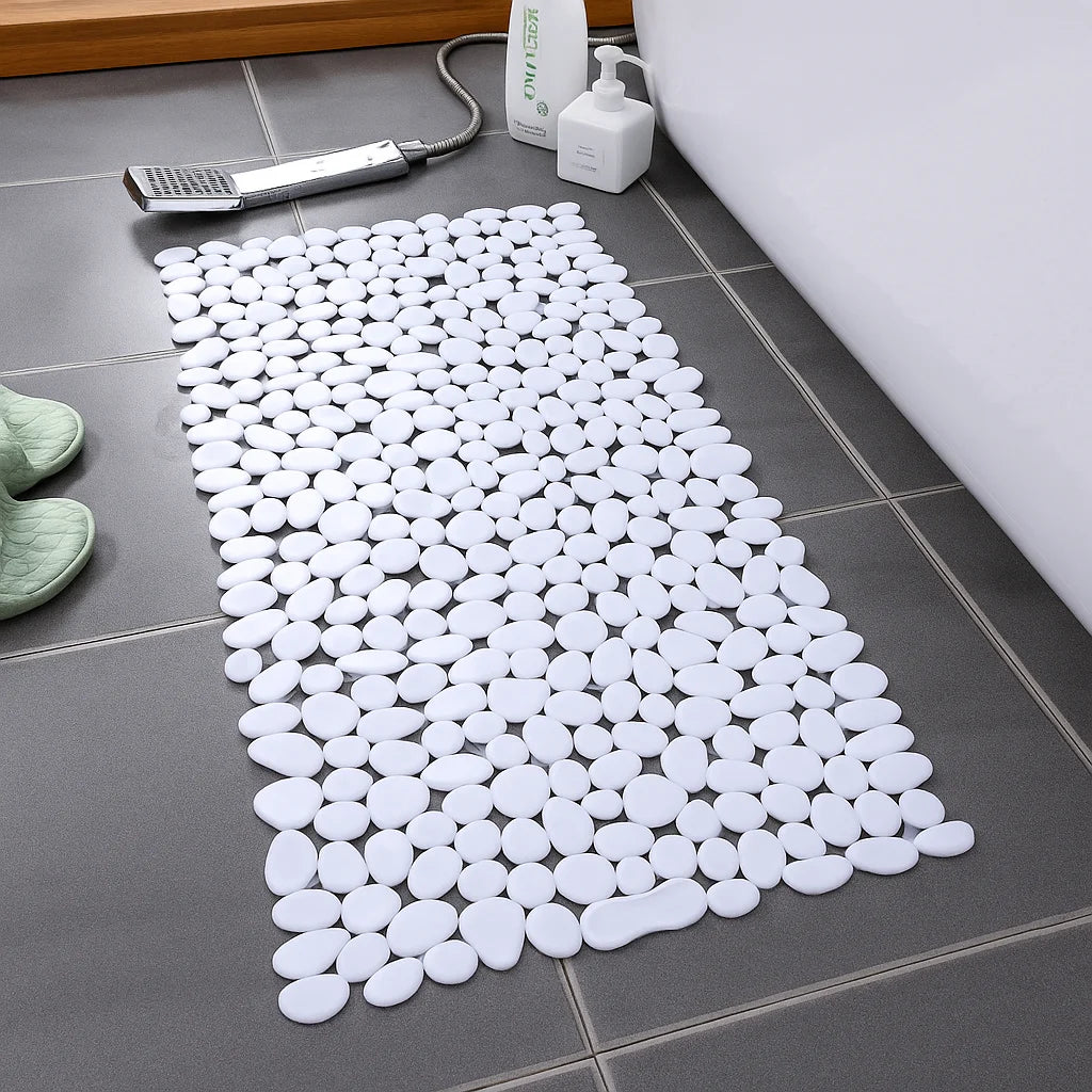 Eco-Friendly Non-Slip Pebble Bath Mat for Safe Relaxation