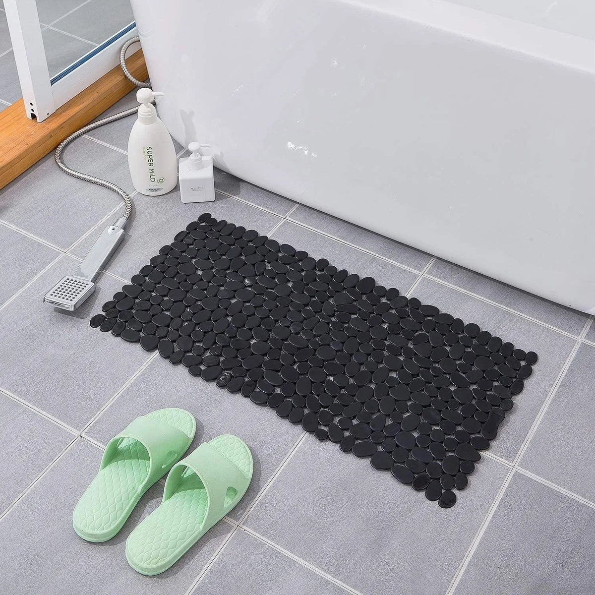 Eco-Friendly Non-Slip Pebble Bath Mat for Safe Relaxation
