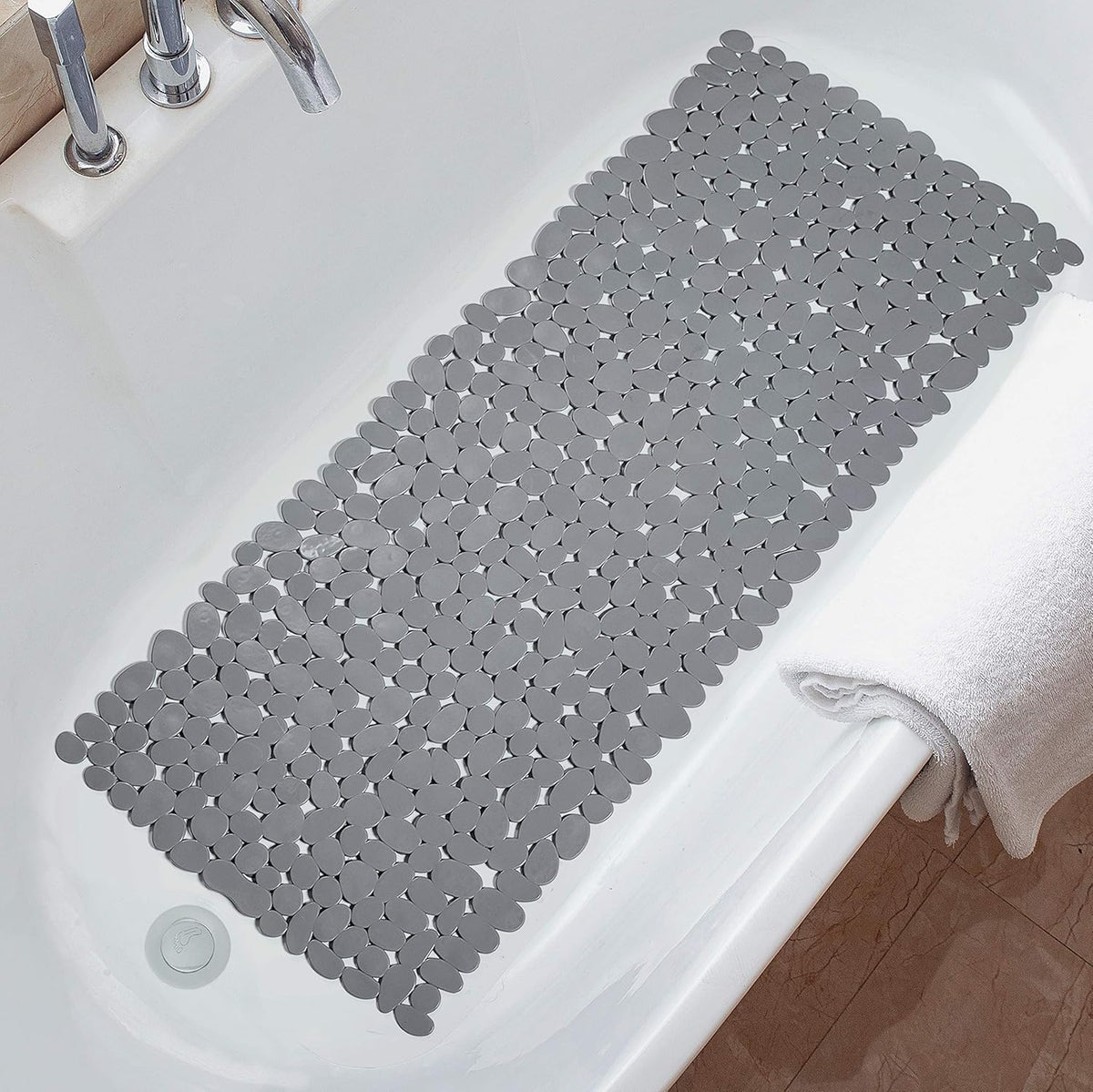 Eco-Friendly Non-Slip Pebble Bath Mat for Safe Relaxation