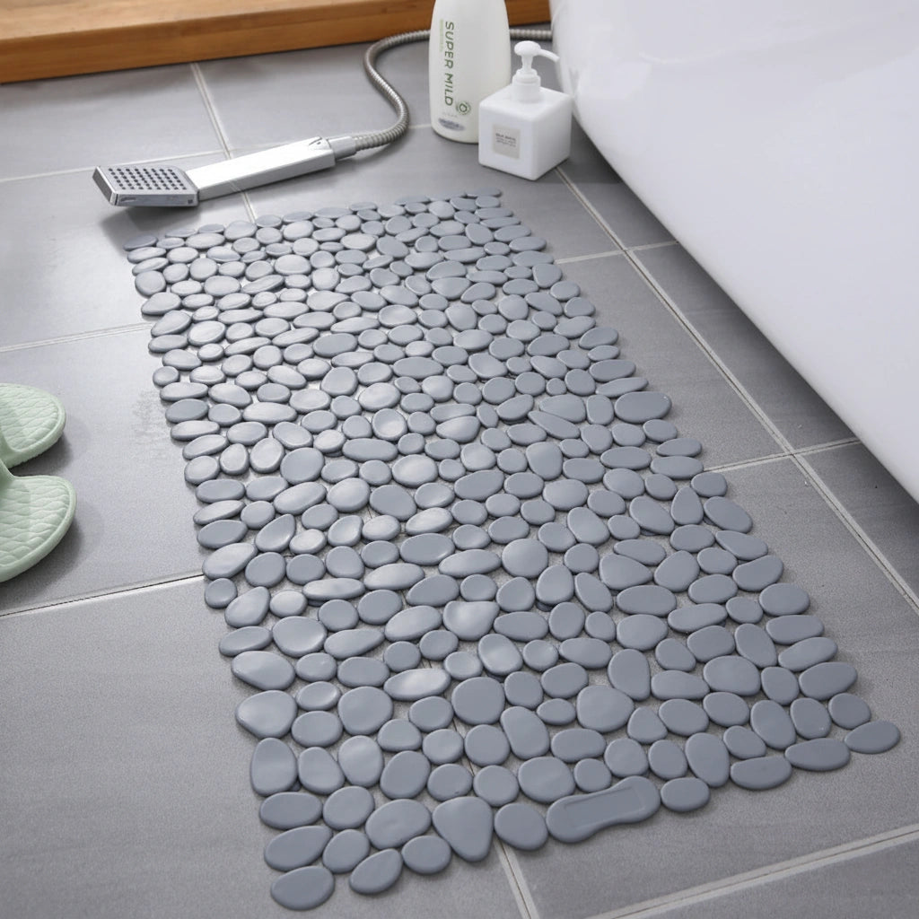Eco-Friendly Non-Slip Pebble Bath Mat for Safe Relaxation
