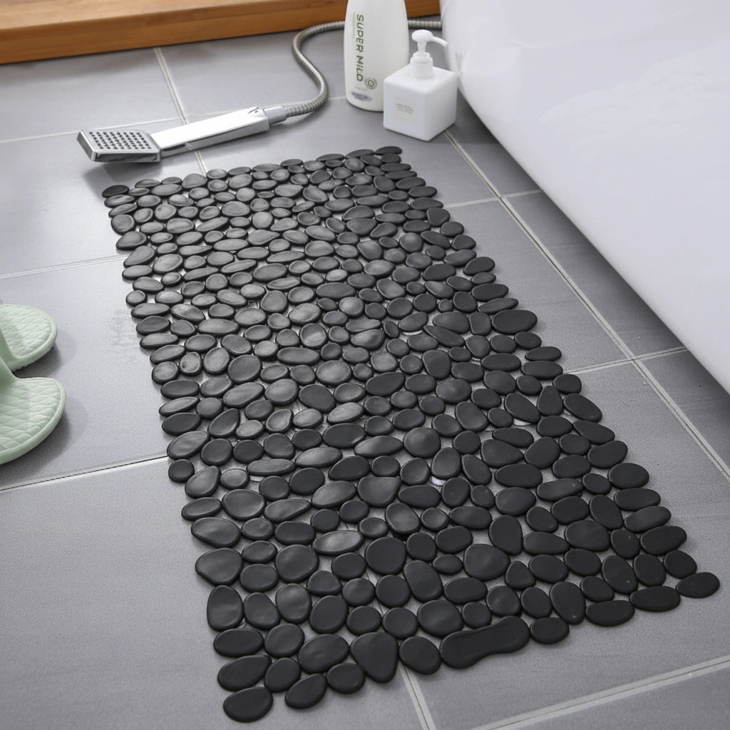 Eco-Friendly Non-Slip Pebble Bath Mat for Safe Relaxation