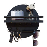 Eco-Friendly Round Wooden Key Holder with Shelf & Hooks