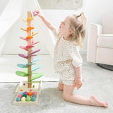 Eco-Friendly Wooden Rainbow Sound Tower - Sensory Toy for Kids