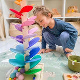Eco-Friendly Wooden Rainbow Sound Tower - Sensory Toy for Kids