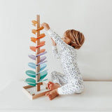 Eco-Friendly Wooden Rainbow Sound Tower - Sensory Toy for Kids