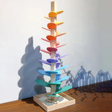 Eco-Friendly Wooden Rainbow Sound Tower - Sensory Toy for Kids