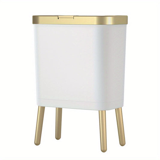 Elegant 15L Trash Can with Odor-Sealing Lid & Raised Feet