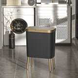 Elegant 15L Trash Can with Odor-Sealing Lid & Raised Feet