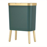Elegant 15L Trash Can with Odor-Sealing Lid & Raised Feet