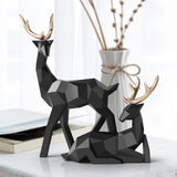 Elegant Abstract Deer Figures Sculpture - Nature-Inspired Art