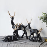 Elegant Abstract Deer Figures Sculpture - Nature-Inspired Art