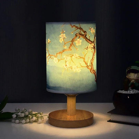 Elegant Cherry Blossom Table Lamp - Adjustable Bedside Lighting for Bedroom & Living Room