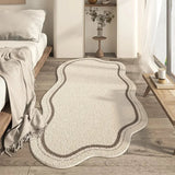 Elegant Cream Irregular Shaped Area Rug - Soft Non-Slip Plush Carpet