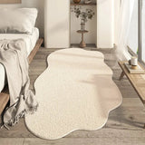 Elegant Cream Irregular Shaped Area Rug - Soft Non-Slip Plush Carpet