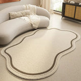 Elegant Cream Irregular Shaped Area Rug - Soft Non-Slip Plush Carpet