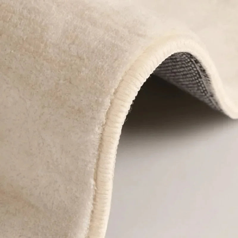 Elegant Cream Irregular Shaped Area Rug - Soft Non-Slip Plush Carpet