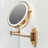 Elegant Gold Lighted Magnifying Makeup Mirror with 360° Rotation and Adjustable LED Lighting