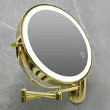 Elegant Gold Lighted Magnifying Makeup Mirror with 360° Rotation and Adjustable LED Lighting