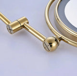 Elegant Gold Lighted Magnifying Makeup Mirror with 360° Rotation and Adjustable LED Lighting