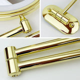 Elegant Gold Lighted Magnifying Makeup Mirror with 360° Rotation and Adjustable LED Lighting