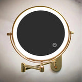 Elegant Gold Lighted Magnifying Makeup Mirror with 360° Rotation and Adjustable LED Lighting
